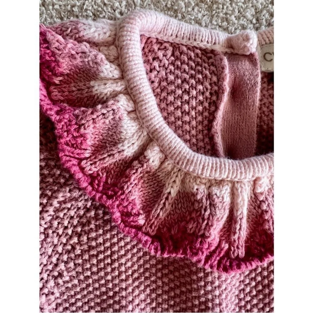CYNTHIA ROWLEY little girls knit sweater dress blush pink size 6-9 months
